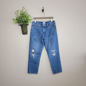 J. Crew Slouchy Boyfriend Jeans Distressed Medium Blue Tomboy Relaxed Fit 29